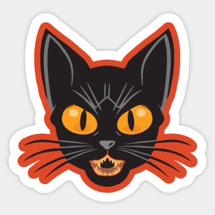 Vintage Black Cat Sticker